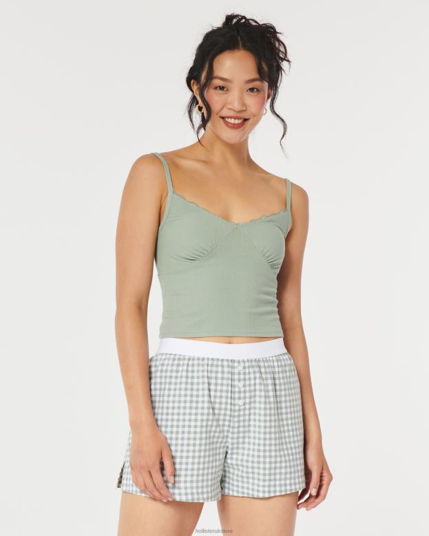 Bottoms Hollister Women Gilly Hicks Boxers 48820781 Green Plaid
