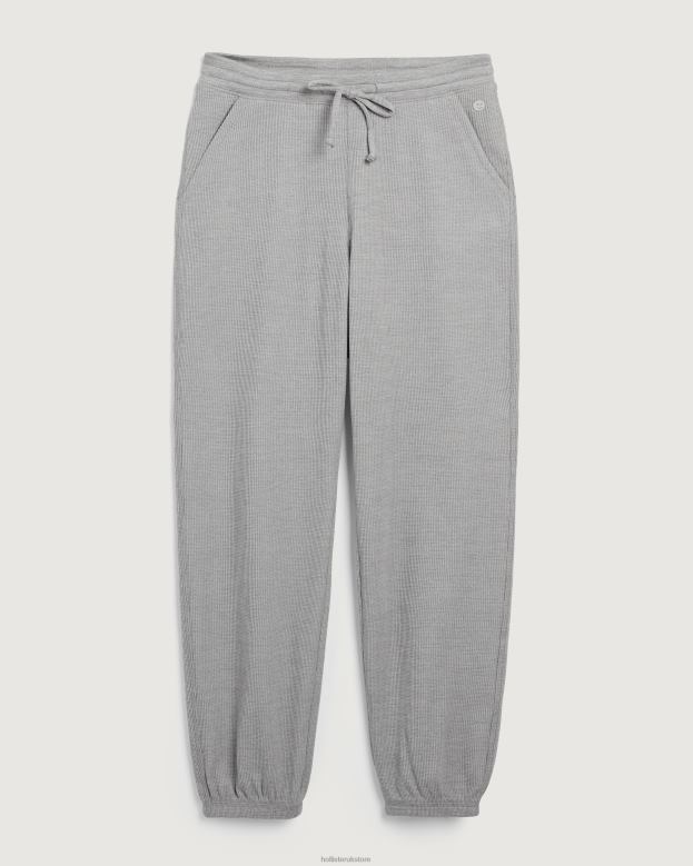 Bottoms Hollister Women Gilly Hicks Cozy Micro Waffle Joggers 48820782 Light Grey