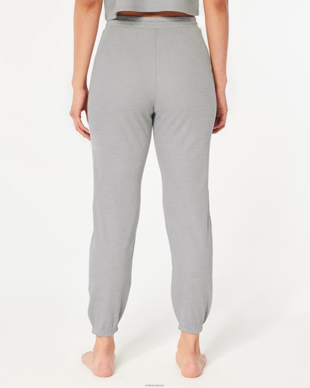 Bottoms Hollister Women Gilly Hicks Cozy Micro Waffle Joggers 48820782 Light Grey