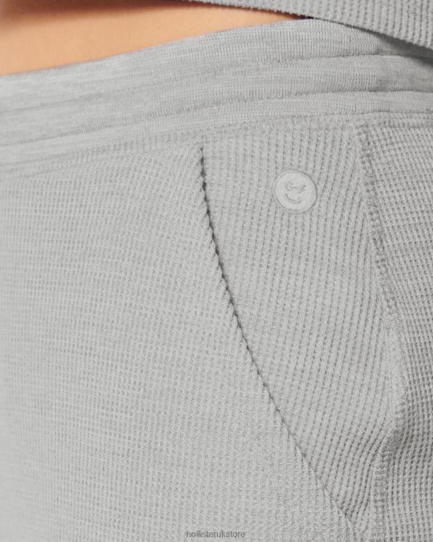 Bottoms Hollister Women Gilly Hicks Cozy Micro Waffle Joggers 48820782 Light Grey