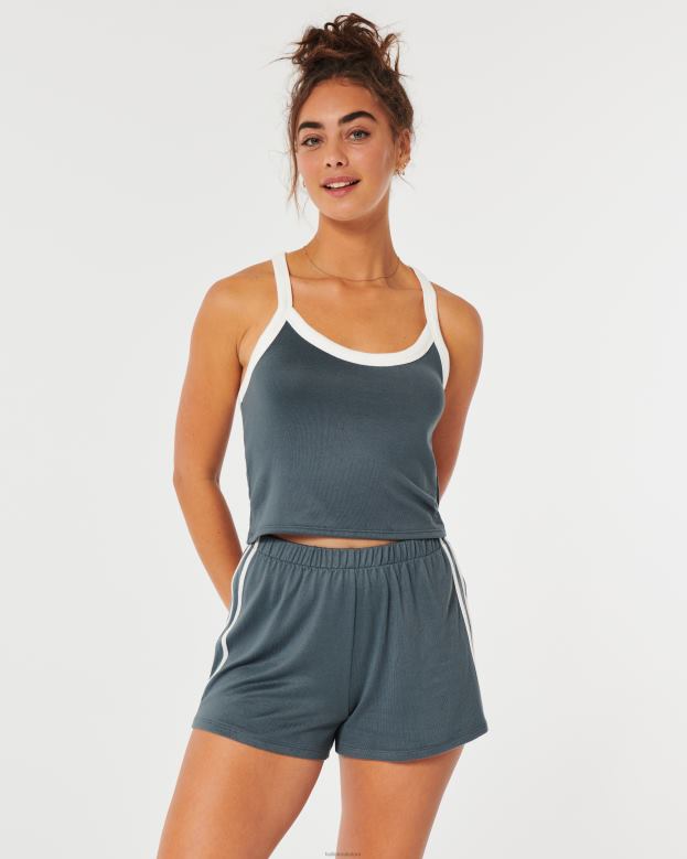 Bottoms Hollister Women Gilly Hicks Cozy Shorts 48820728 Dark Blue