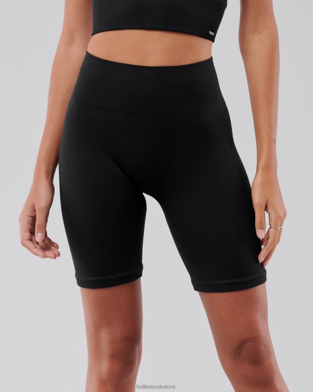 Bottoms Hollister Women Gilly Hicks Go Seamless High-Rise Bike Shorts 48820791 Black