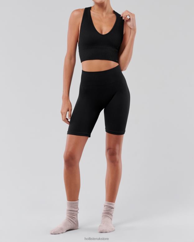 Bottoms Hollister Women Gilly Hicks Go Seamless High-Rise Bike Shorts 48820791 Black