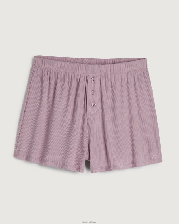 Bottoms Hollister Women Gilly Hicks Jersey Ribbed Sleep Shorts 48820783 Light Pink