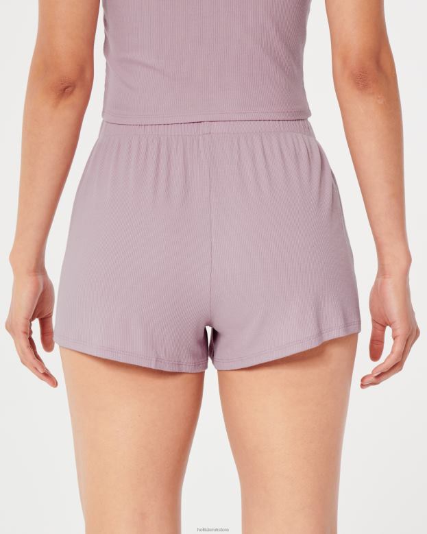 Bottoms Hollister Women Gilly Hicks Jersey Ribbed Sleep Shorts 48820783 Light Pink