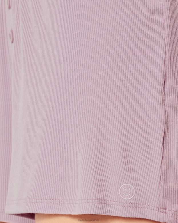 Bottoms Hollister Women Gilly Hicks Jersey Ribbed Sleep Shorts 48820783 Light Pink