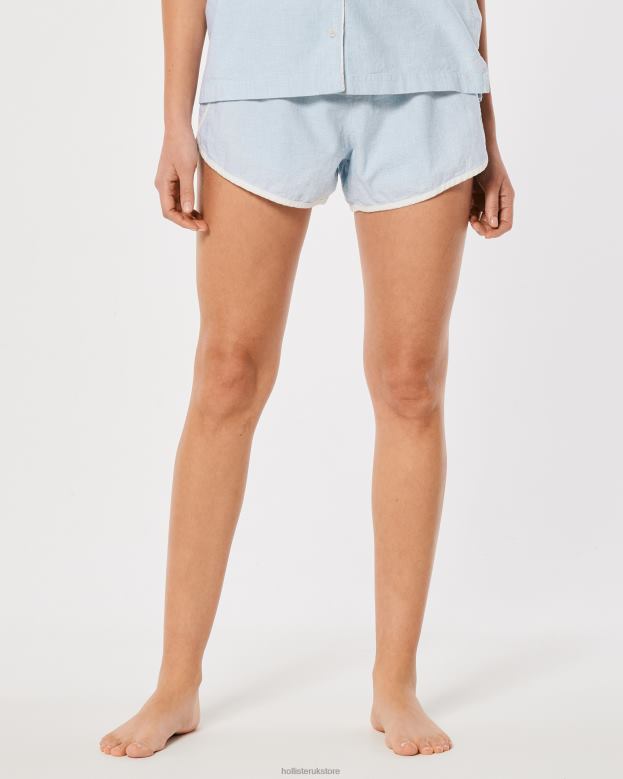 Bottoms Hollister Women Gilly Hicks Lightweight Woven Shorts 48820787 Light Blue