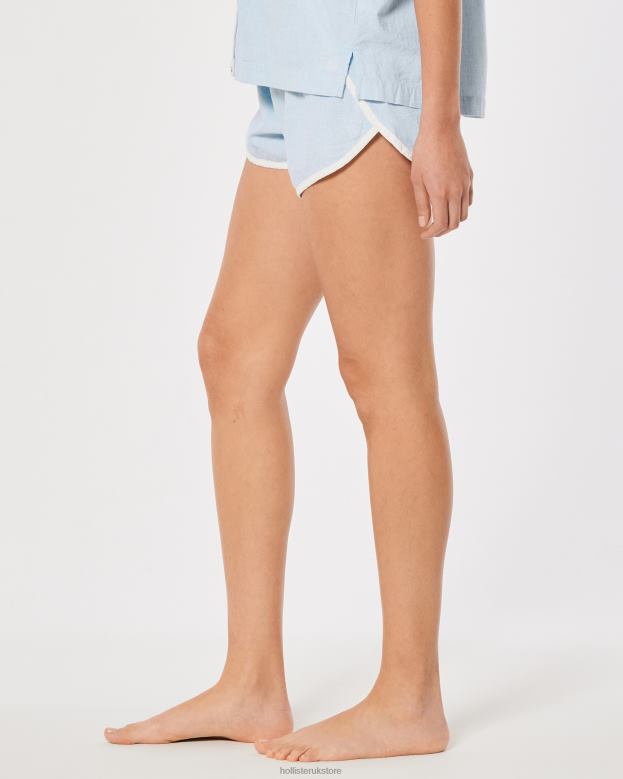 Bottoms Hollister Women Gilly Hicks Lightweight Woven Shorts 48820787 Light Blue