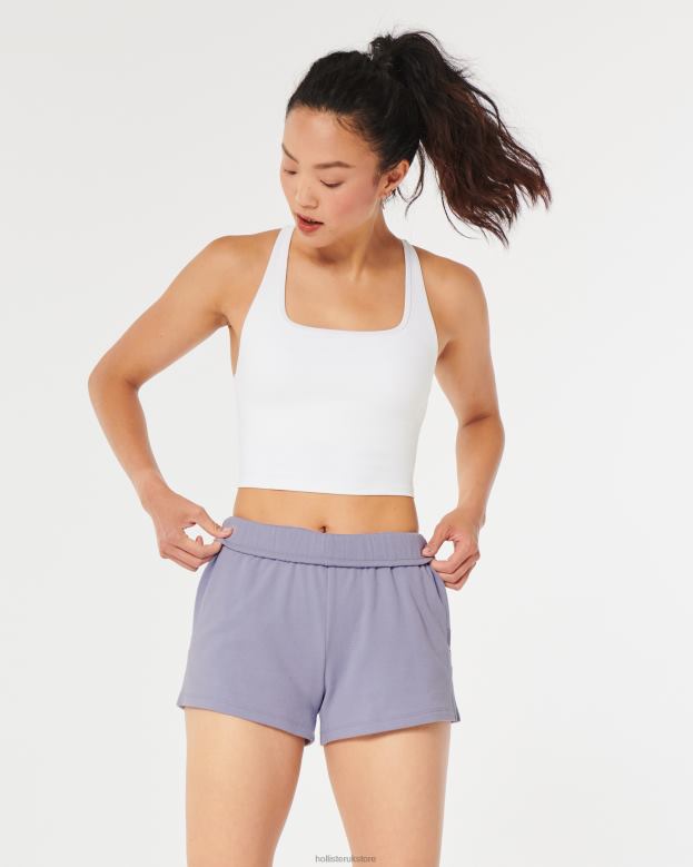 Bottoms Hollister Women Gilly Hicks Rollover Waist Fleece Shorts 48820652 Lavender