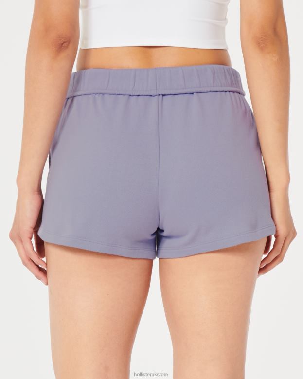 Bottoms Hollister Women Gilly Hicks Rollover Waist Fleece Shorts 48820652 Lavender