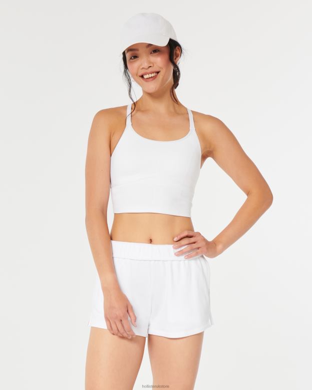 Bottoms Hollister Women Gilly Hicks Rollover Waist Fleece Shorts 48820672 White