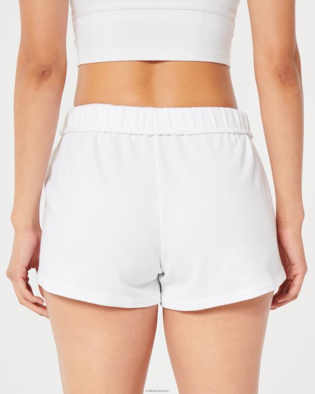 Bottoms Hollister Women Gilly Hicks Rollover Waist Fleece Shorts 48820672 White
