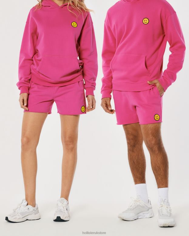 Bottoms Hollister Women Gilly Hicks Smile Series Logo Fleece Shorts 488201409 Dark Pink