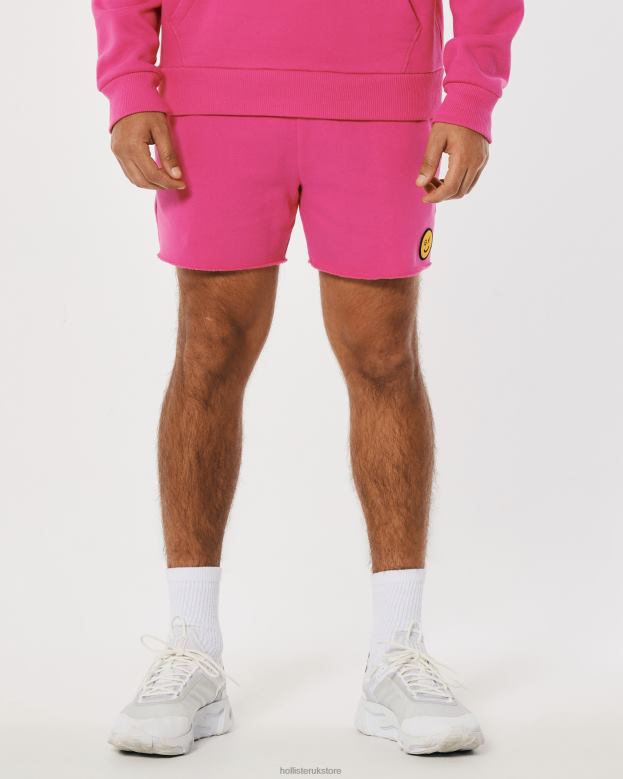 Bottoms Hollister Women Gilly Hicks Smile Series Logo Fleece Shorts 488201409 Dark Pink