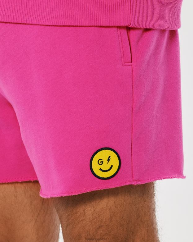 Bottoms Hollister Women Gilly Hicks Smile Series Logo Fleece Shorts 488201409 Dark Pink