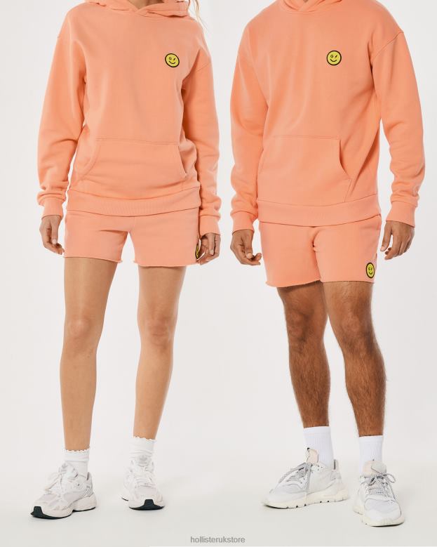 Bottoms Hollister Women Gilly Hicks Smile Series Logo Fleece Shorts 488201410 Coral