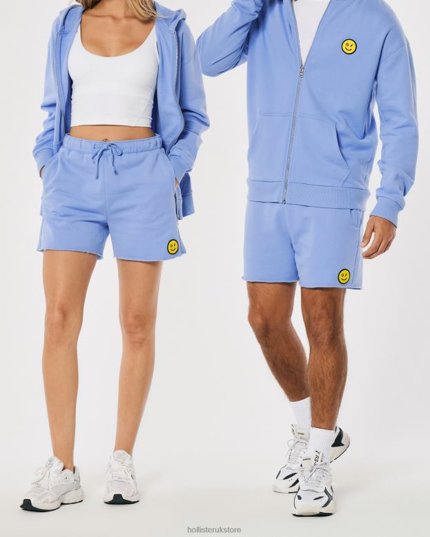 Bottoms Hollister Women Gilly Hicks Smile Series Logo Fleece Shorts 488201412 Blue