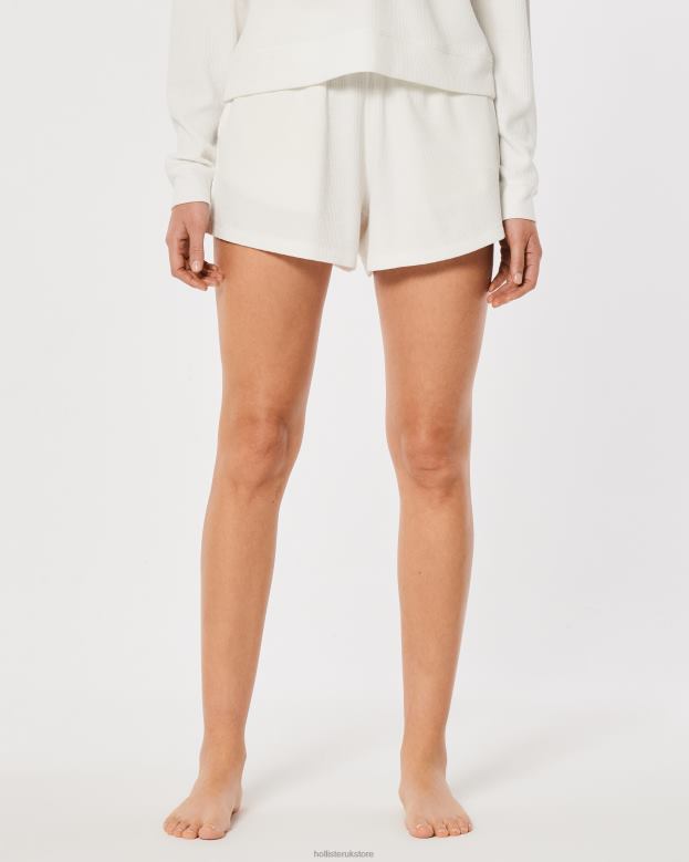 Bottoms Hollister Women Gilly Hicks Waffle Boxer Shorts 48820746 White