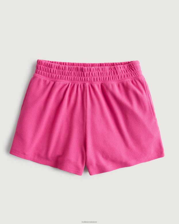 Bottoms Hollister Women Gilly Hicks Waffle Boxer Shorts 48820751 Dark Pink