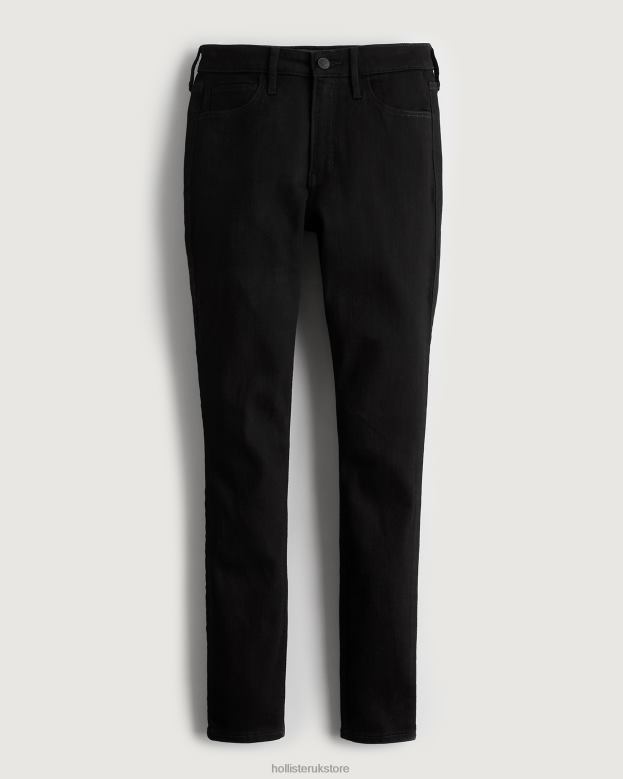 Bottoms Hollister Women High-Rise Black Super Skinny Jeans 48820530 Black