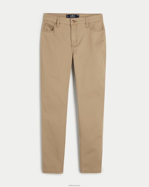 Bottoms Hollister Women High-Rise Khaki Super Skinny Pants 48820468 Khaki