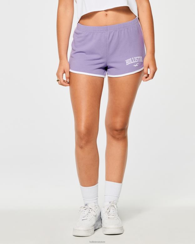 Bottoms Hollister Women High-Rise Knit Logo Shorts 48820637 Light Purple