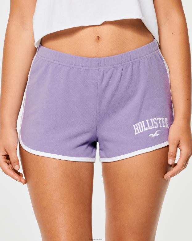 Bottoms Hollister Women High-Rise Knit Logo Shorts 48820637 Light Purple