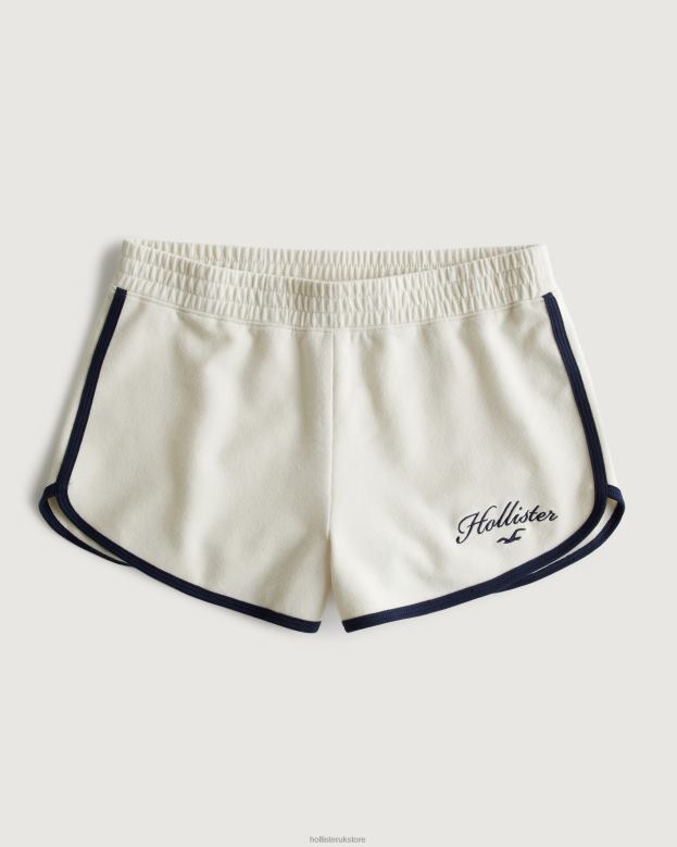 Bottoms Hollister Women High-Rise Knit Logo Shorts 48820708 Cream