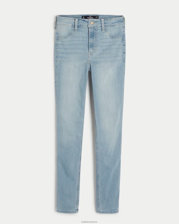 Bottoms Hollister Women High-Rise Light Wash Jean Leggings 48820586 Light Faded Clean Hem