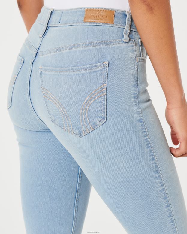Bottoms Hollister Women High-Rise Light Wash Super Skinny Jeans 48820682 Light