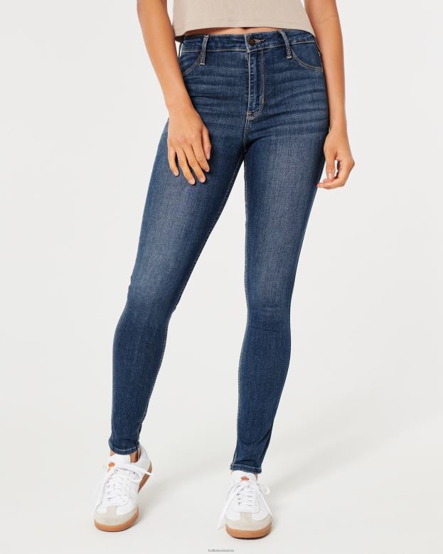 Bottoms Hollister Women High-Rise Medium Wash Jean Leggings 48820537 Medium Faded