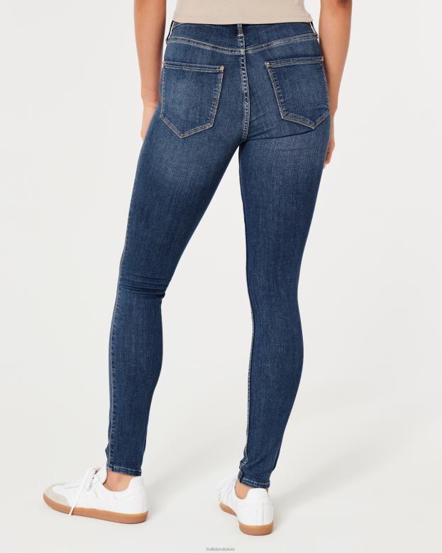 Bottoms Hollister Women High-Rise Medium Wash Jean Leggings 48820537 Medium Faded