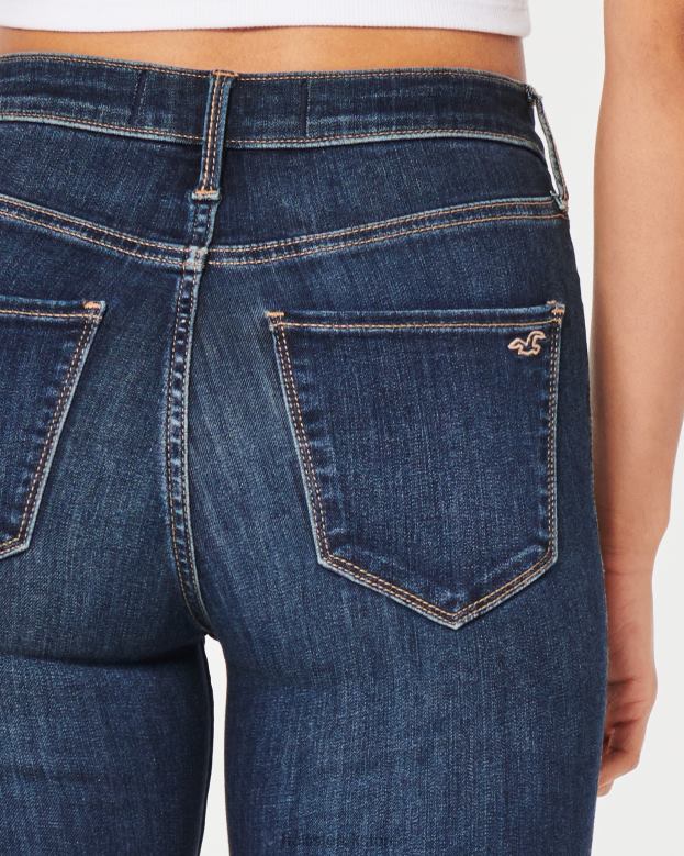 Bottoms Hollister Women High-Rise Ripped Dark Wash Jean Leggings 48820568 Dark Ripped Wash