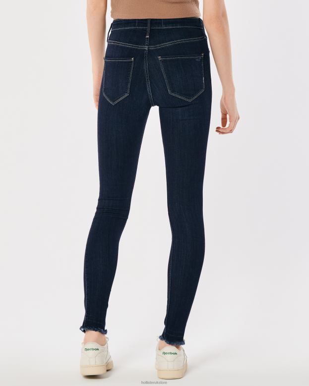 Bottoms Hollister Women High-Rise Ripped Dark Wash Jean Leggings 48820742 Dark Knee Destroy