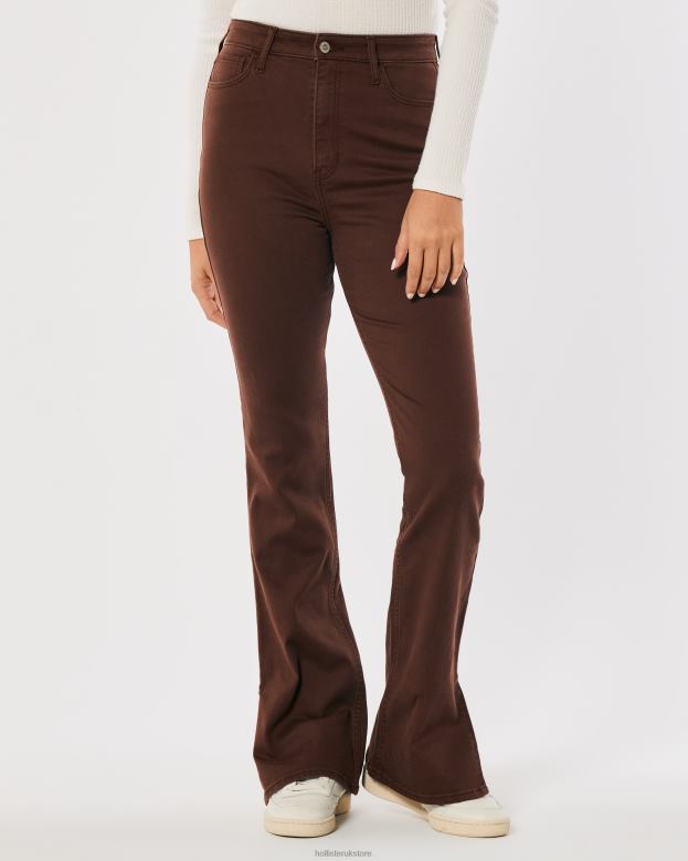 Bottoms Hollister Women Highest Rise Brown Boot Jeans 48820703 Dark Brown