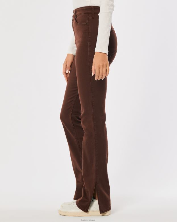 Bottoms Hollister Women Highest Rise Brown Boot Jeans 48820703 Dark Brown
