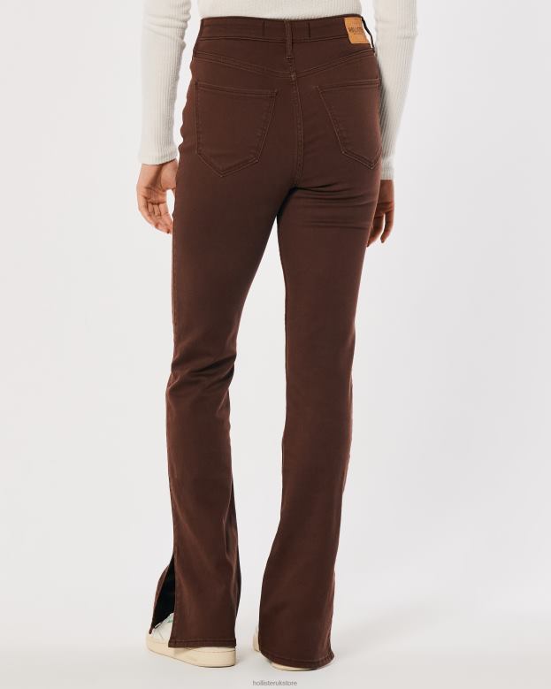 Bottoms Hollister Women Highest Rise Brown Boot Jeans 48820703 Dark Brown