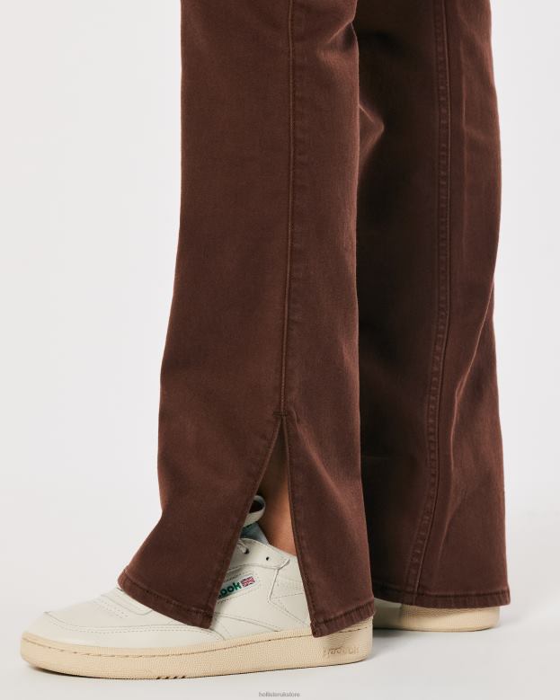 Bottoms Hollister Women Highest Rise Brown Boot Jeans 48820703 Dark Brown