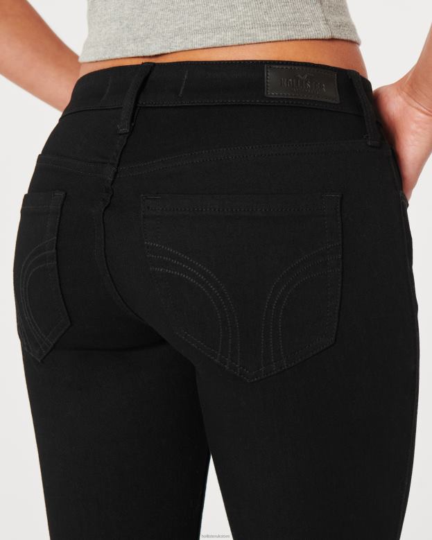 Bottoms Hollister Women Low-Rise Black Boot Jeans 48820565 Black