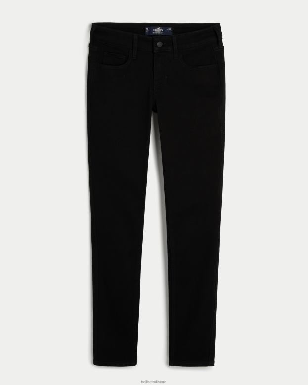 Bottoms Hollister Women Low-Rise Black Super Skinny Jeans 48820536 Black