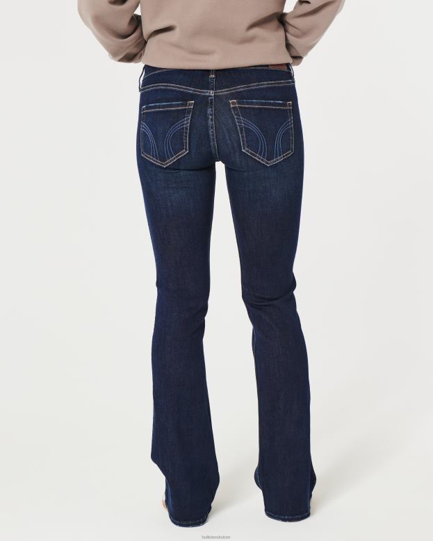 Bottoms Hollister Women Low-Rise Dark Wash Boot Jeans 48820533 Dark Wash