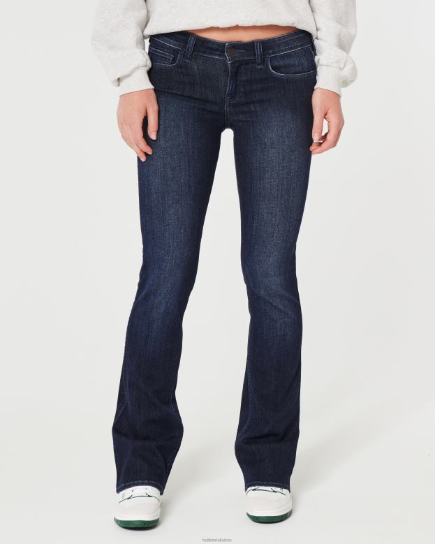 Bottoms Hollister Women Low-Rise Dark Wash Boot Jeans 48820594 Dark Wash