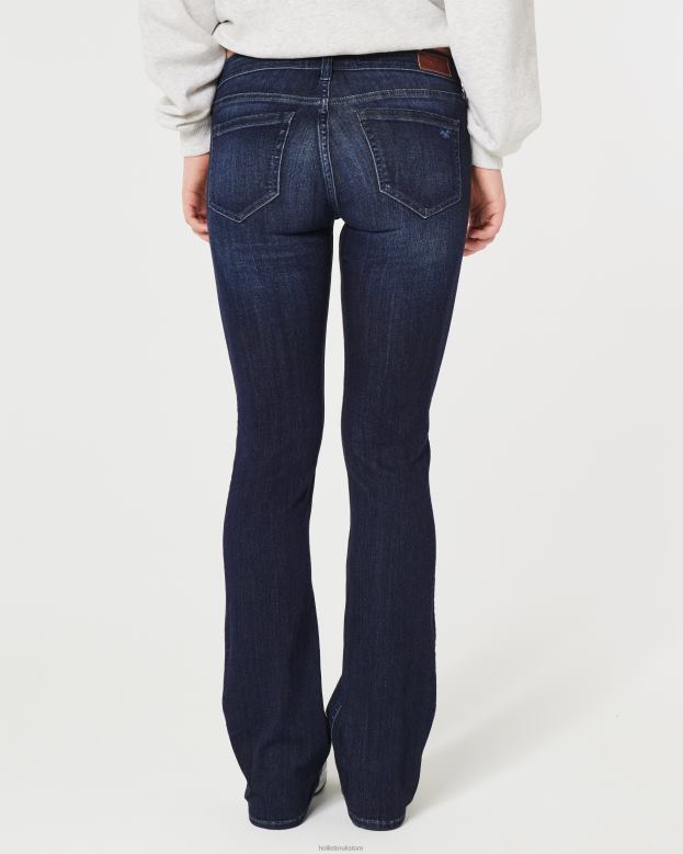 Bottoms Hollister Women Low-Rise Dark Wash Boot Jeans 48820594 Dark Wash