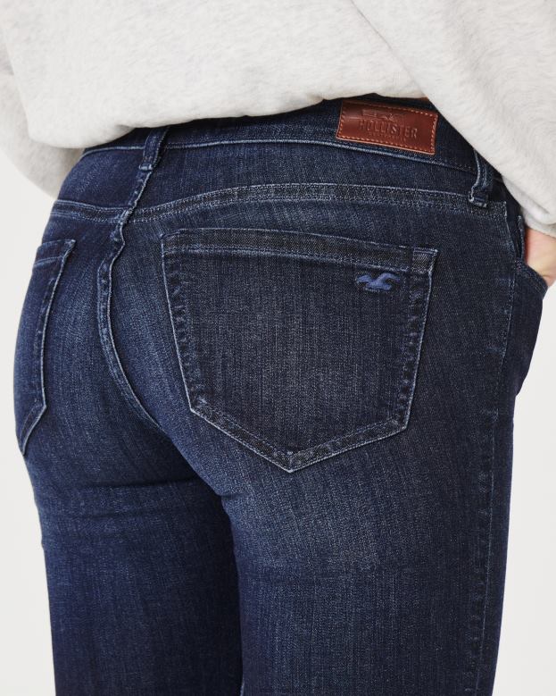 Bottoms Hollister Women Low-Rise Dark Wash Boot Jeans 48820594 Dark Wash