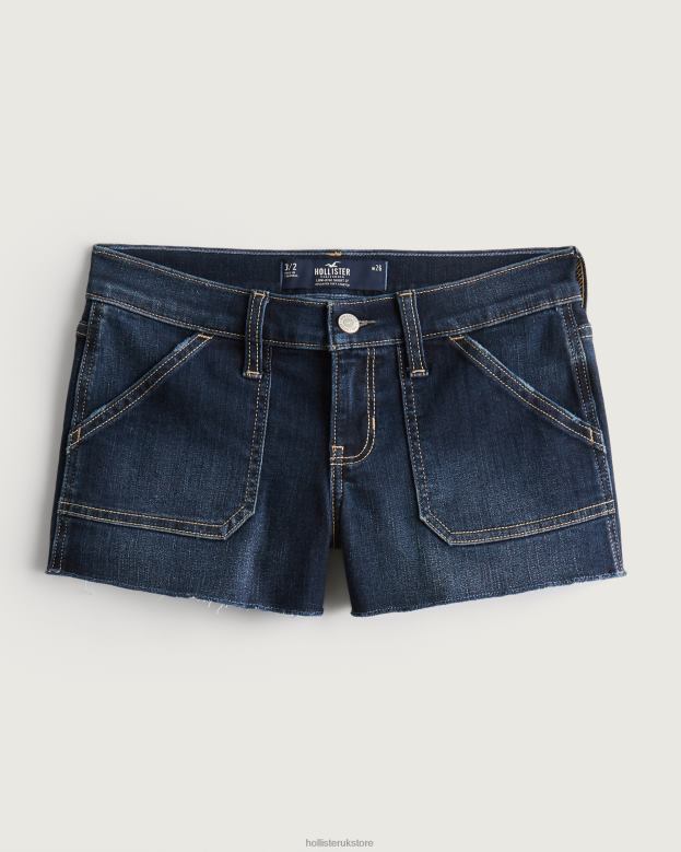 Bottoms Hollister Women Low-Rise Dark Wash Denim Shorts 3 48820738 Dark Wash