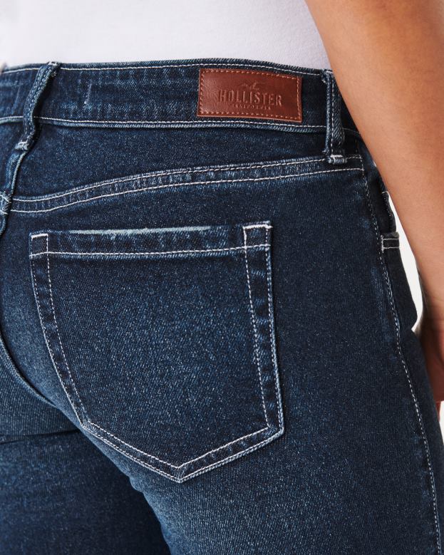 Bottoms Hollister Women Low-Rise Dark Wash Vintage Flare Jeans 48820651 Dark Wash