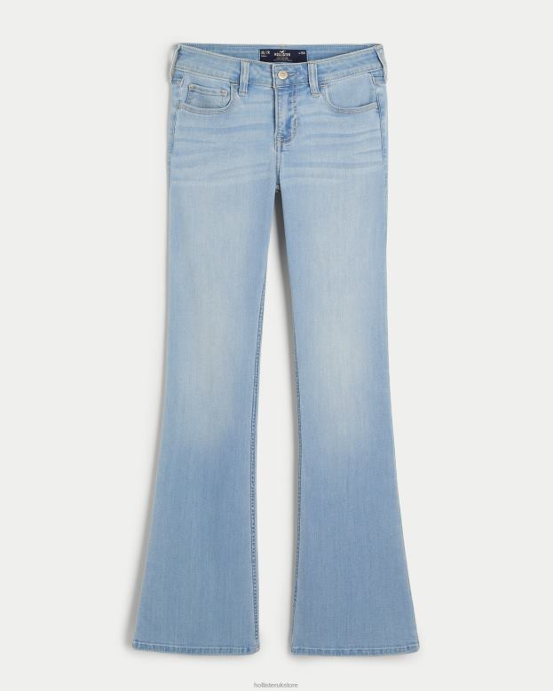 Bottoms Hollister Women Low-Rise Light Wash Boot Jeans 48820545 Light Wash