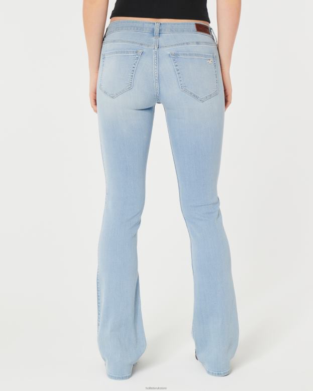 Bottoms Hollister Women Low-Rise Light Wash Boot Jeans 48820545 Light Wash