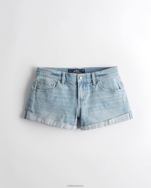 Bottoms Hollister Women Low-Rise Light Wash Vintage Baggy Denim Shorts 48820621 Medium