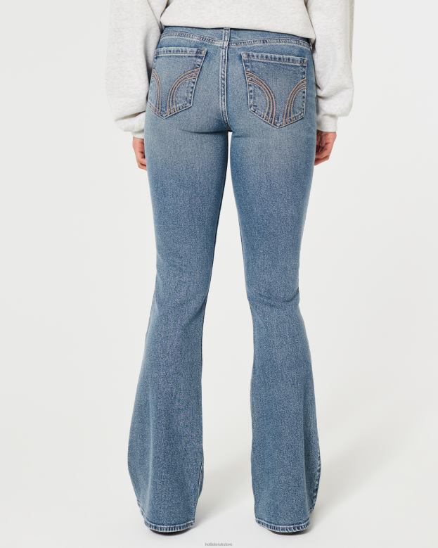Bottoms Hollister Women Low-Rise Medium Wash Vintage Flare Jeans 48820590 Medium Wash